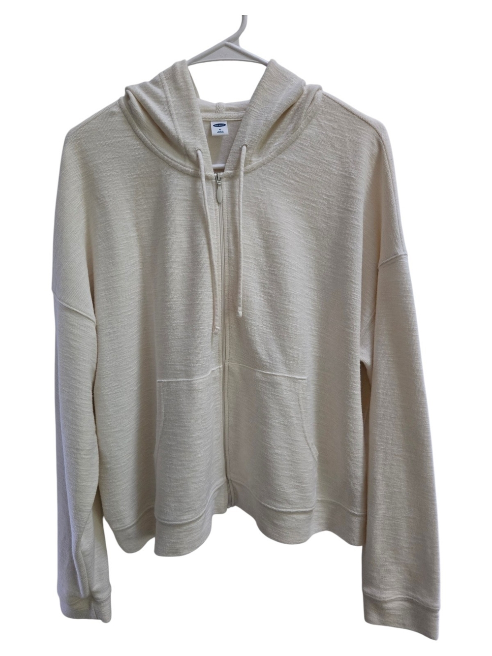 Old Navy Cream Zip-Up Hooded Sweatshirt